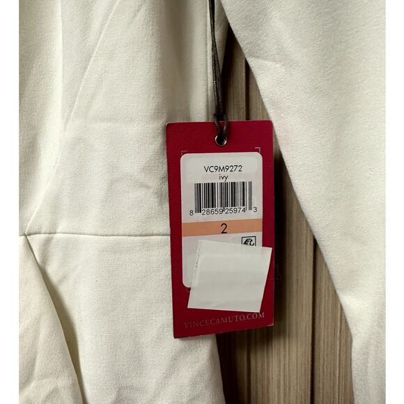 Vince Camuto Angled Ruffle Sheath Dress In Ivory Size 2 VC9M9272 - Picture 5 of 9